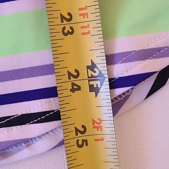 Jofit Womens Stripe Collared Half Zip Stretchable Golf Polo Multicolor Large - Picture 7 of 9